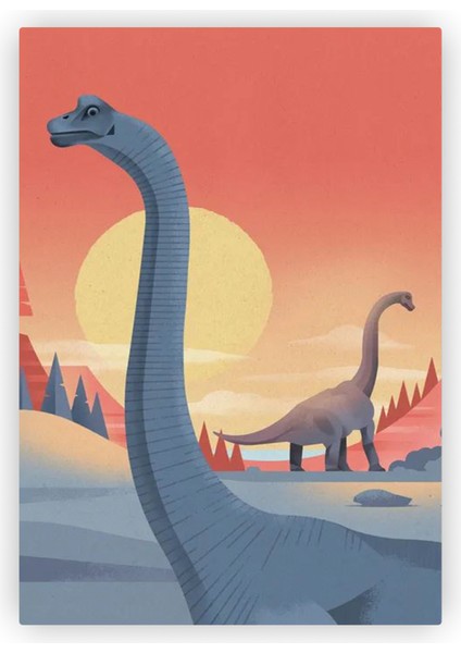 Dinozor Çocuk Odası Posteri Çocuklar İçin Ahşap Poster 20x29 cm