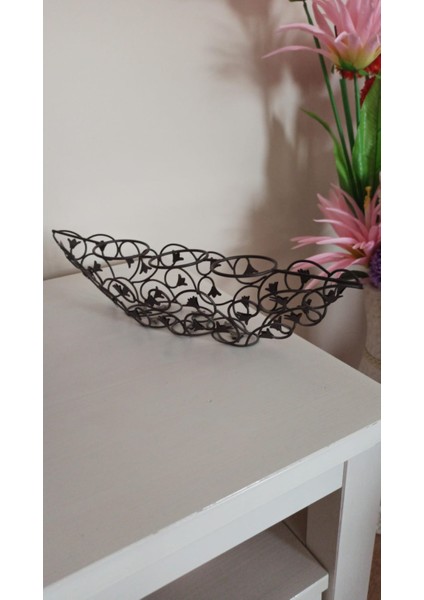 Vintage Metal Kayık Desen Dekoratif Mumluk & 38 cm fırsatları