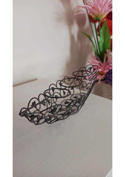Vintage Metal Kayık Desen Dekoratif Mumluk & 38 cm indirimleri