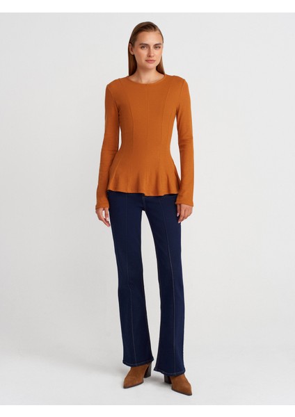 32090 Uzun Kollu Peplum Top-A.kiremit fırsatları