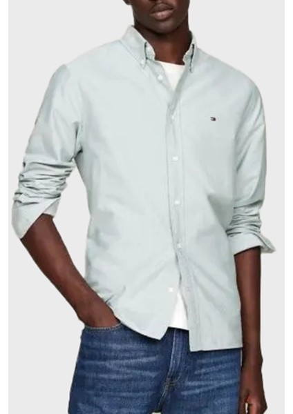 % 100 Pamuk Regular Fit Uzun Kollu Logolu Gömlek Erkek Gömlek MW0MW35774 L6K