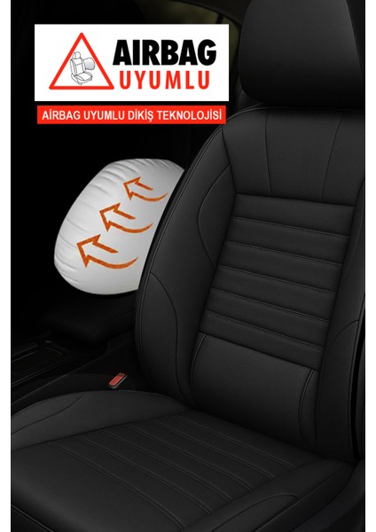 Stone Deri Oto Koltuk Kılıfı - Bel Destekli (Peugeot 206-207-208-306-307-407 Uyumlu) modelleri