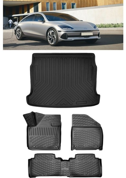 Hyundai Ioniq 6 2022 ve Sonrası 3D Havuzlu Paspas ve Bagaj Havuzu Set