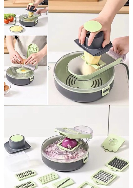 Çok Fonksiyonlu Sebze Kesici 9'lu, Pratik ve Kullanışlı Mutfak Aleti fiyatları