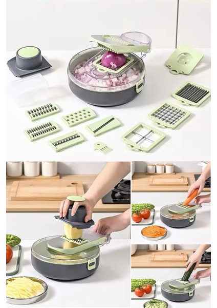 Çok Fonksiyonlu Sebze Kesici 9'lu, Pratik ve Kullanışlı Mutfak Aleti indirimleri