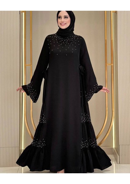 Taş Işleme Detaylı Sparklin Kumaş Abiye Elbise