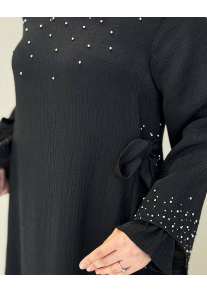 Taş Işleme Detaylı Sparklin Kumaş Abiye Elbise