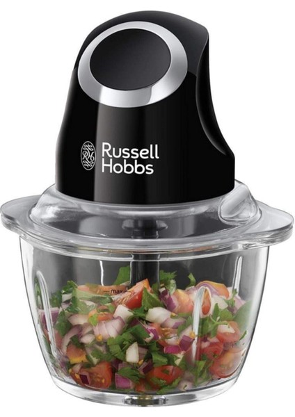 Küçük Parçalayıcı Siyah, 500 ml Cam, Tek Elle Kullanım, Pratik ve Şık Tasarım