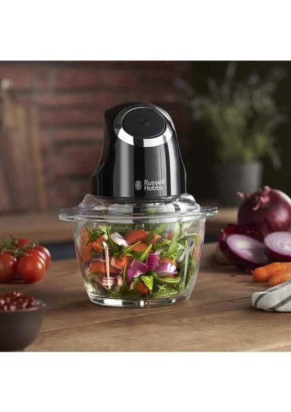 Küçük Parçalayıcı Siyah, 500 ml Cam, Tek Elle Kullanım, Pratik ve Şık Tasarım