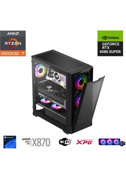 Ryzen 7 9800X3D 64GB Ddr5 1tb M.2 Rtx 4080 Super X870 Wıfı 1000W 360M