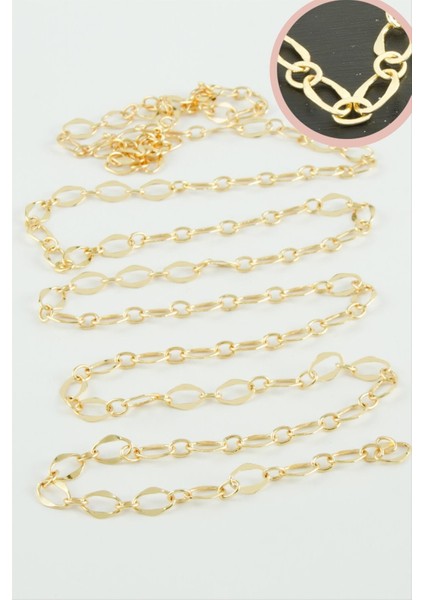 Allzey 6 mm Oval Zincir 1 Metre-Sarı