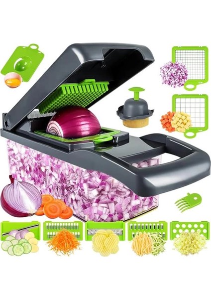 Renkli Sebze Kesici ve Doğrayıcı Set, Dilimleyici, Rendeli ve Küp Doğrayıcı