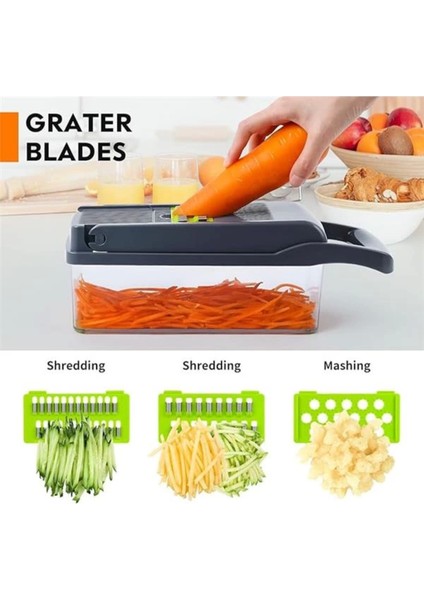 Renkli Sebze Kesici ve Doğrayıcı Set, Dilimleyici, Rendeli ve Küp Doğrayıcı fırsatları