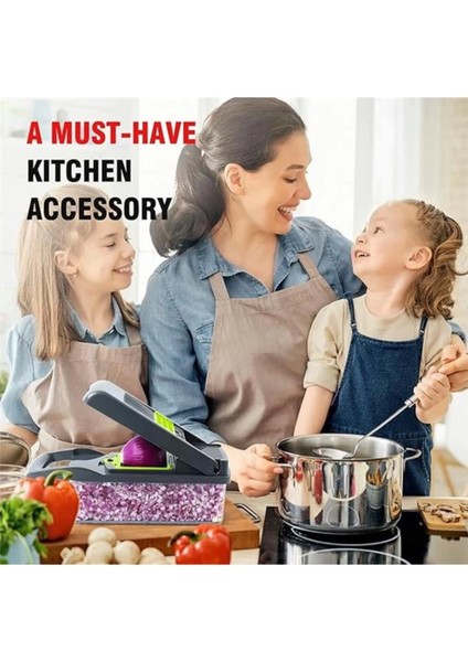 Renkli Sebze Kesici ve Doğrayıcı Set, Dilimleyici, Rendeli ve Küp Doğrayıcı