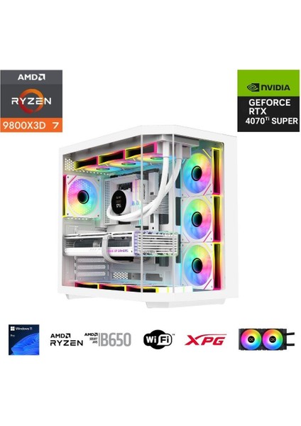 Ryzen 7 9800X3D 64GB Ddr5 1tb M.2 Rtx 4070Tİ Super B650 Wıfı 750W 240M