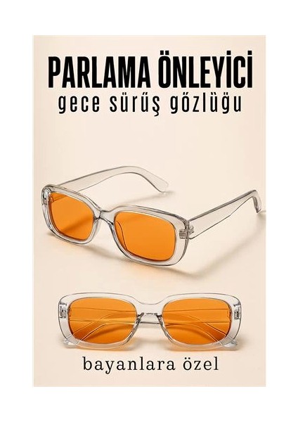 Bfs Parlama Önleyici Bayan Gece Sürüş Görüş Gözlüğü Sis Far Işık Önleyici Anti-Fog Gözlük