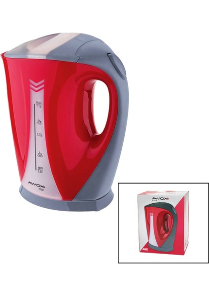 Kırmızı Plastik Su Isıtıcı, 1.7l, 2000W, Şık ve Kullanışlı Tasarım