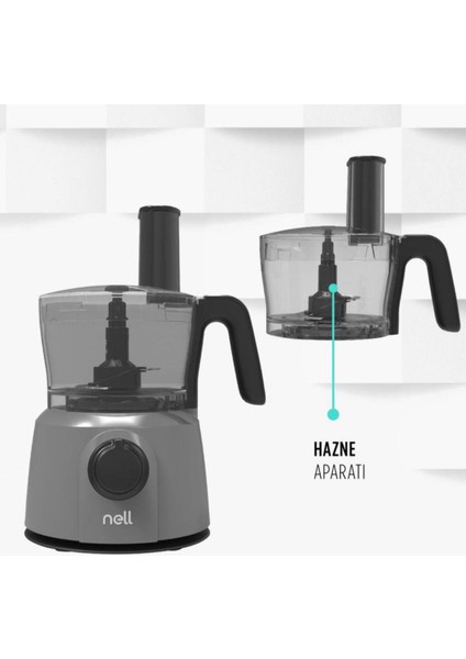 Hızlı ve Çok Fonksiyonlu Mutfak Robotu, Siyah, Yüksek Performansli, Kullanışlı, Dayanıklı