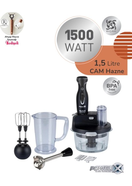 1500W Çok Fonksiyonlu Dilimleyici Rende Seti, 1,5 Litre Cam Hazneli Blender