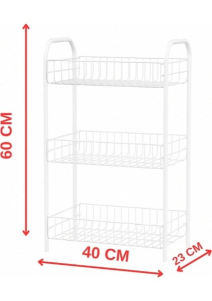 3 Katlı Çok Amaçlı Metal Raf, Mutfak Raf, Banyo Raf, Düzenleyici