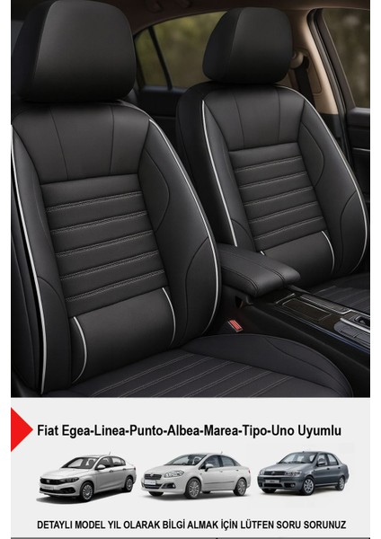 Stone Deri Oto Koltuk Kılıfı - Bel Destekli (Fiat Egea-Linea-Punto-Albea-Marea-Tipo-Uno Uyumlu)