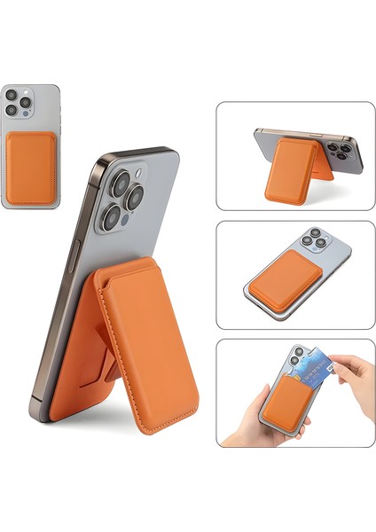 Tmw4 Magsafe Uyumlu Kart Taşıma ve Telefon Stand Özellikli Katlanabilir Manyetik Deri Cüzdan Kartlık fırsatları