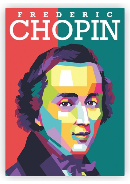 Frederic Chopin WPAP Pop Art Ahşap Poster 20x29 cm