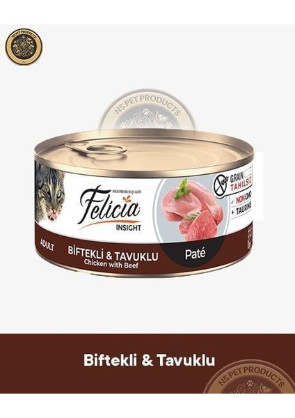 Biftekli-Tavuklu Yetişkin Kedi Konservesi 3X85GR modelleri