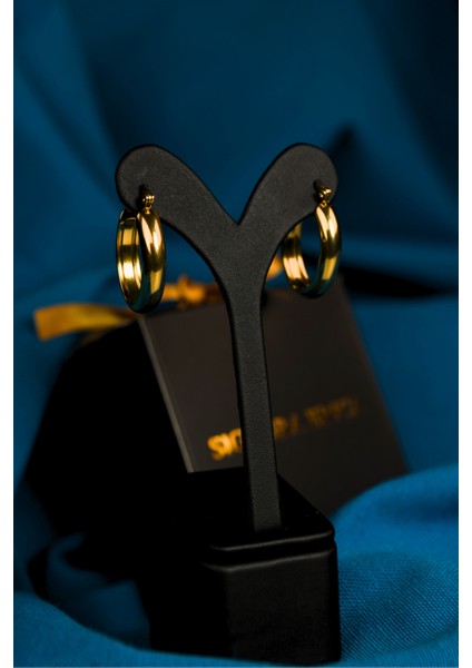 Oturtmalı Oval Halka Model Çiftli Kadın Çelik Küpe fırsatları