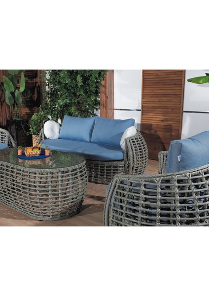 Torino Rattan Bahçe Oturma Grubu 4 Parça – 1 Üçlü, 2 Tekli, 1 Sehpa fırsatları