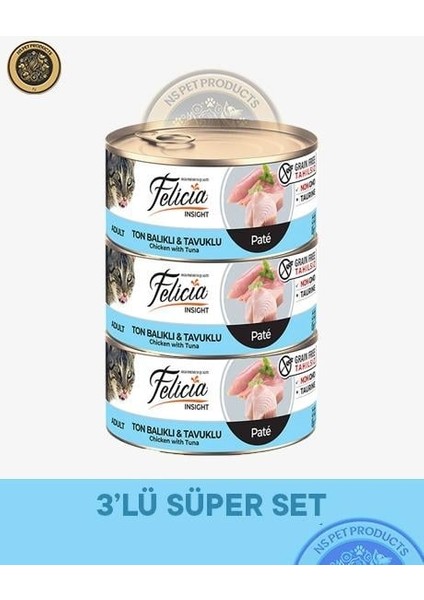 Ton Balıklı-Tavuklu Yetişkin Kedi Konservesi 3X85GR fiyatları