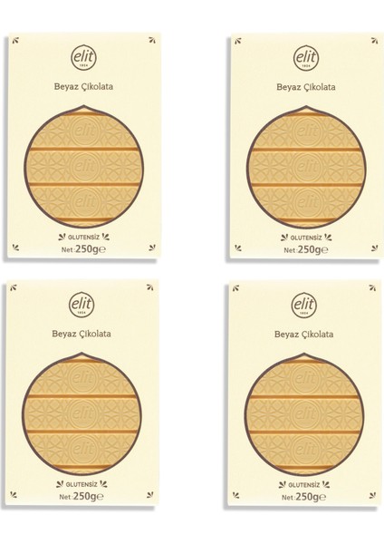 Kuvertür Beyaz Çikolata 250g 4'lü Set (4x250g) Glutensiz