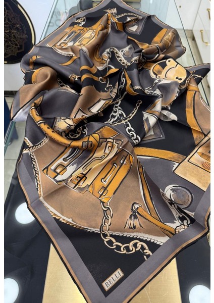 Desenli Tiwil Ipek Eşarp