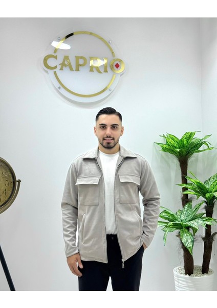 Erkek Yeni Sezon Regular Ithal Süet Kumaş Içi Şardonlu Fermuarlı Ceket