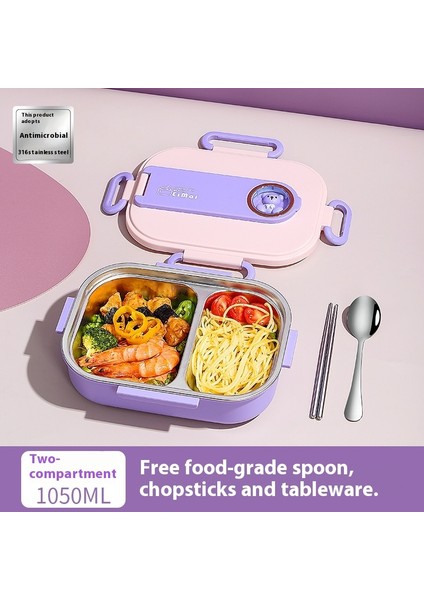 Öğrenci Bölmeli Yemek Tepsisi 316 Paslanmaz Çelik Büyük Kapasiteli Yalıtımlı Yemek Kutusu (Yurt Dışından)