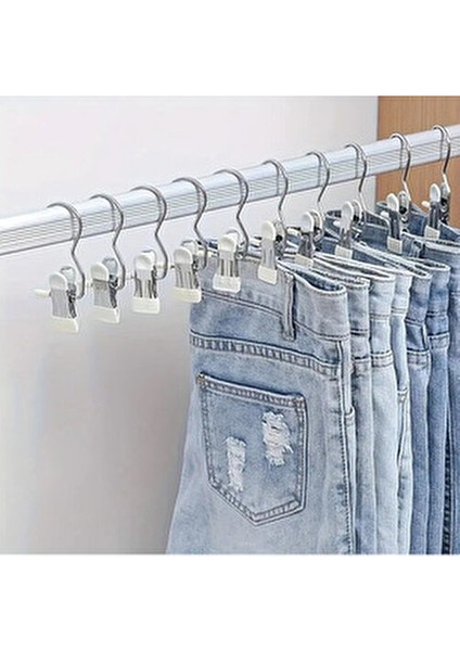 4'lü Çelik Paslanmaz Kancalı Klipsler Dayanıklı Metal Yapı ile Çok Renkli