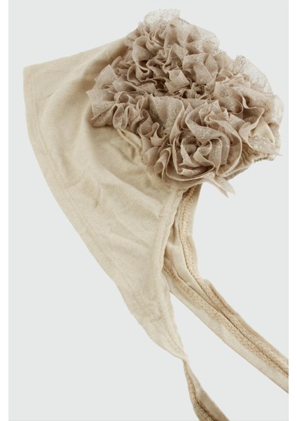 Msa-Shop Dikişli Fırfırlı Bone-Sütlü Kahve