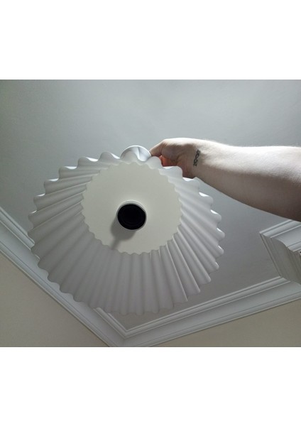 Ceresshop Modern Tasarımlı 3D Baskı Dekoratif Tavan Avizesi – Beyaz fırsatları
