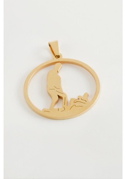 Allzey Atatürk Çelik Kolye Ucu 3 Cm-Sarı