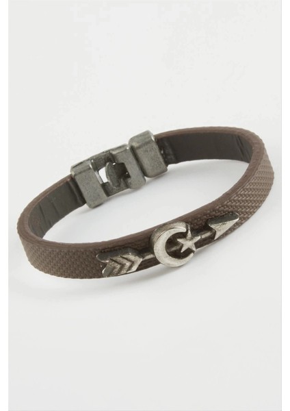 Ay Yıldız Ok Kaliteli Suni Deri Bileklik