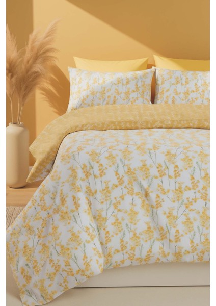Lorisa Sarı Çift Kişilik Nevresim Takımı Pamuklu