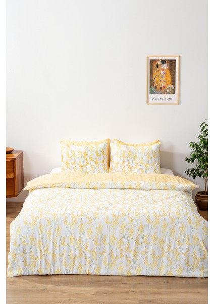 Lorisa Sarı Çift Kişilik Nevresim Takımı Pamuklu