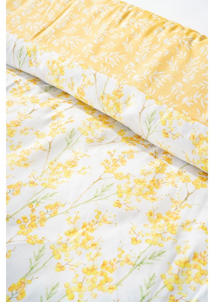 Lorisa Sarı Çift Kişilik Nevresim Takımı Pamuklu