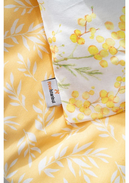 Lorisa Sarı Çift Kişilik Nevresim Takımı Pamuklu