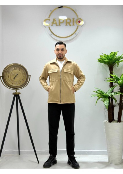 Erkek Yeni Sezon Regular Ithal Süet Kumaş Içi Şardonlu Fermuarlı Ceket modelleri