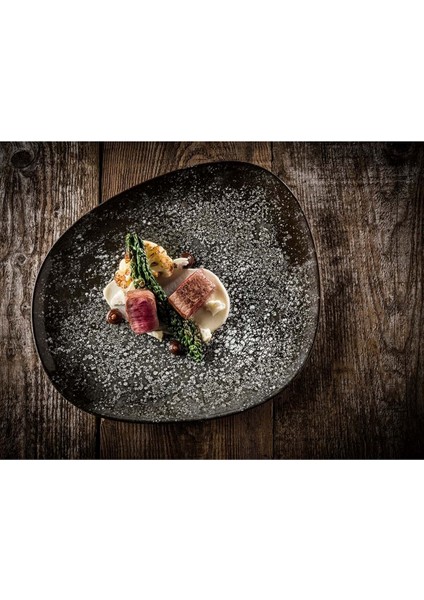 Cosmos Black Vago Düz Servis Tabağı 24 cm 6 Kişilik