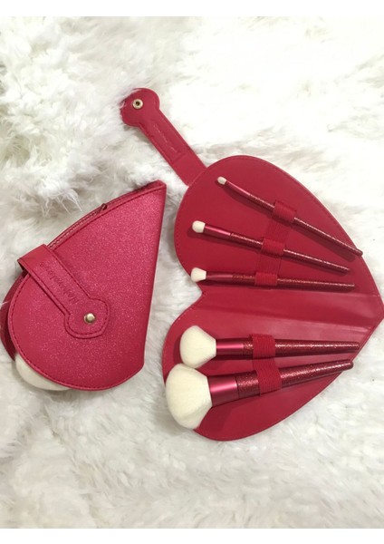 5'li Profesyonel Makyaj Fırça Seti, Şık Deri Çanta ile Yüksek Kalite