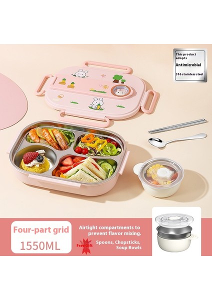 Öğrenci Bölmeli Yemek Tepsisi 316 Paslanmaz Çelik Büyük Kapasiteli Yalıtımlı Yemek Kutusu (Yurt Dışından)