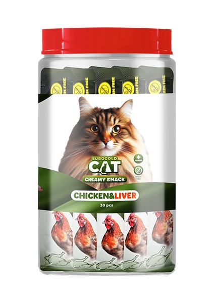 Sepetim Eurogold Cat Sıvı Kedi Ödülü Tavuk - Ciğer 30X15GR