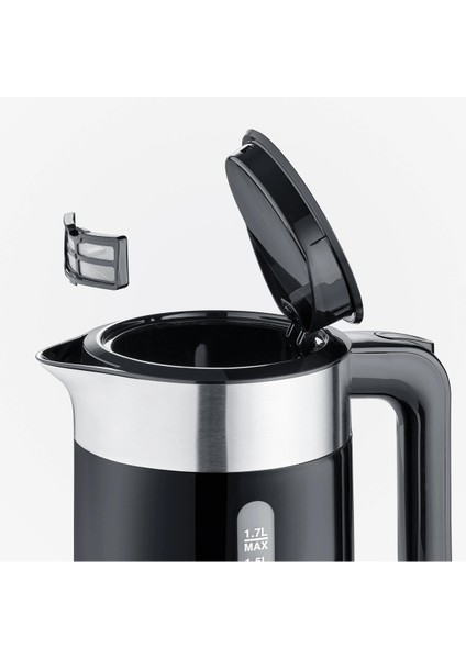 1,7l Siyah Elektrikli Su Isıtıcı, Pratik ve Şık Tasarım